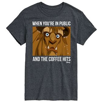 Disney Princess Big & Tall Beast When Coffee Hits Graphic Tee