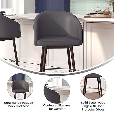Flash Furniture Margo Commercial-Grade Mid-Back Modern Counter Stool 