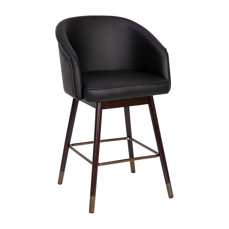 Flash Furniture Margo Commercial-Grade Mid-Back Modern Counter Stool, Black