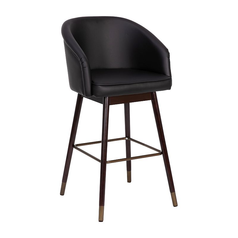 Flash Furniture Margo Commercial Grade Mid-Back Modern Barstool, Black