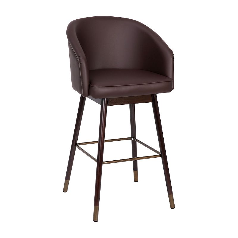 Flash Furniture Margo Commercial Grade Mid-Back Modern Barstool, Brown