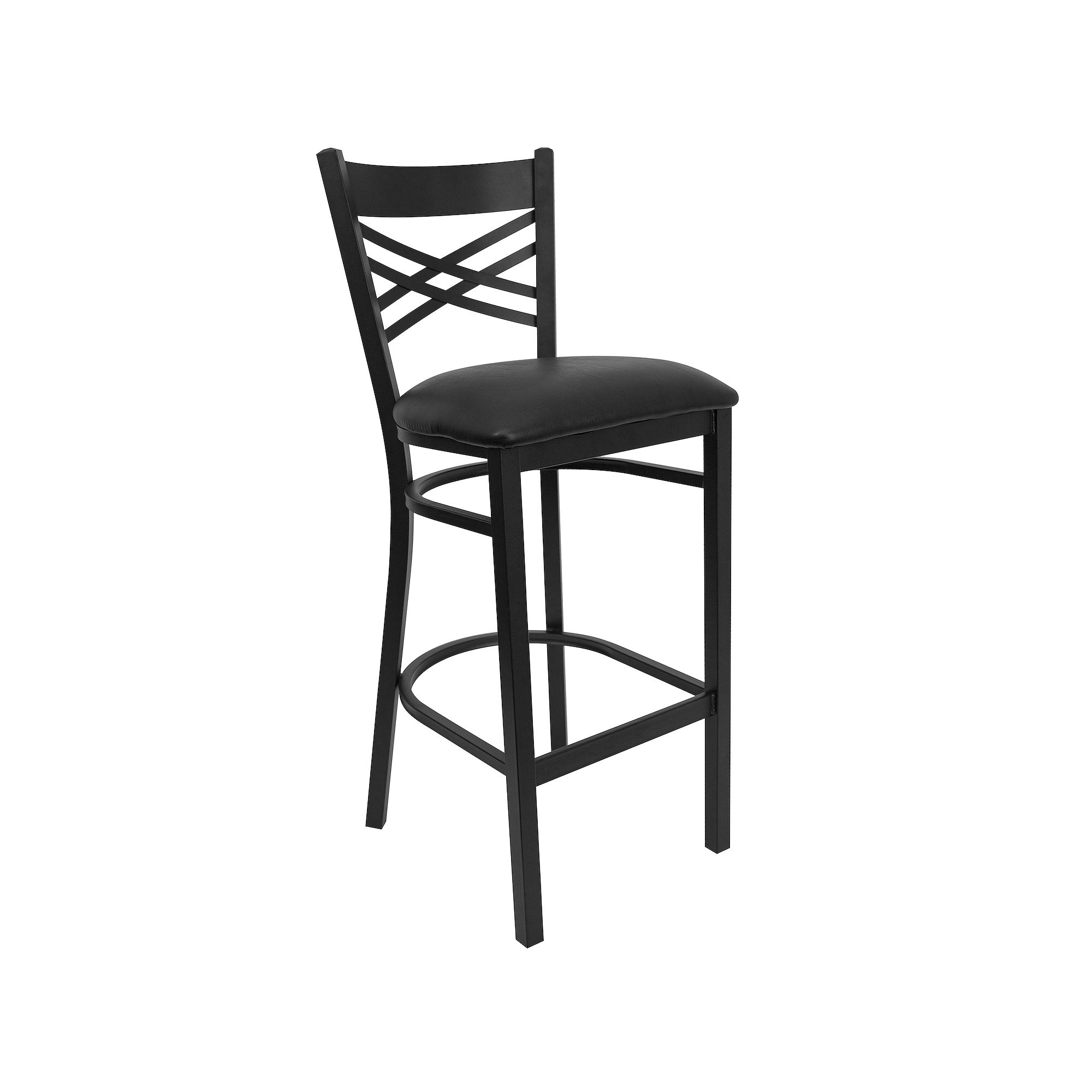 Flash Furniture Hercules Series Black X Back Metal Restaurant Barstool,