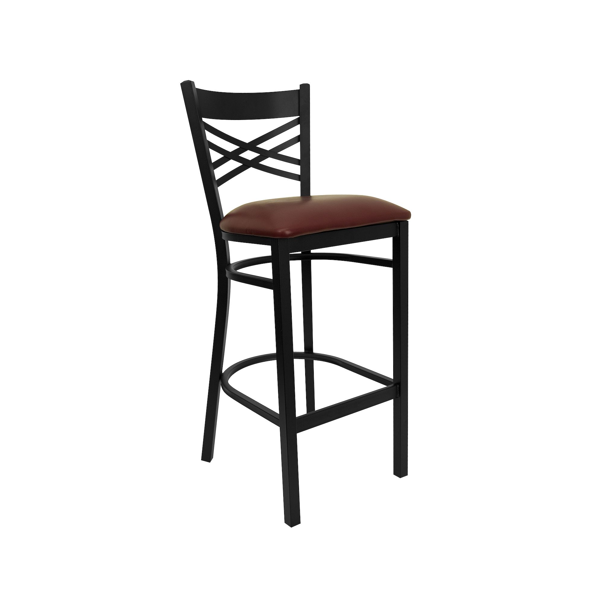 Flash Furniture Hercules Series Black X Back Metal Restaurant Barstool,