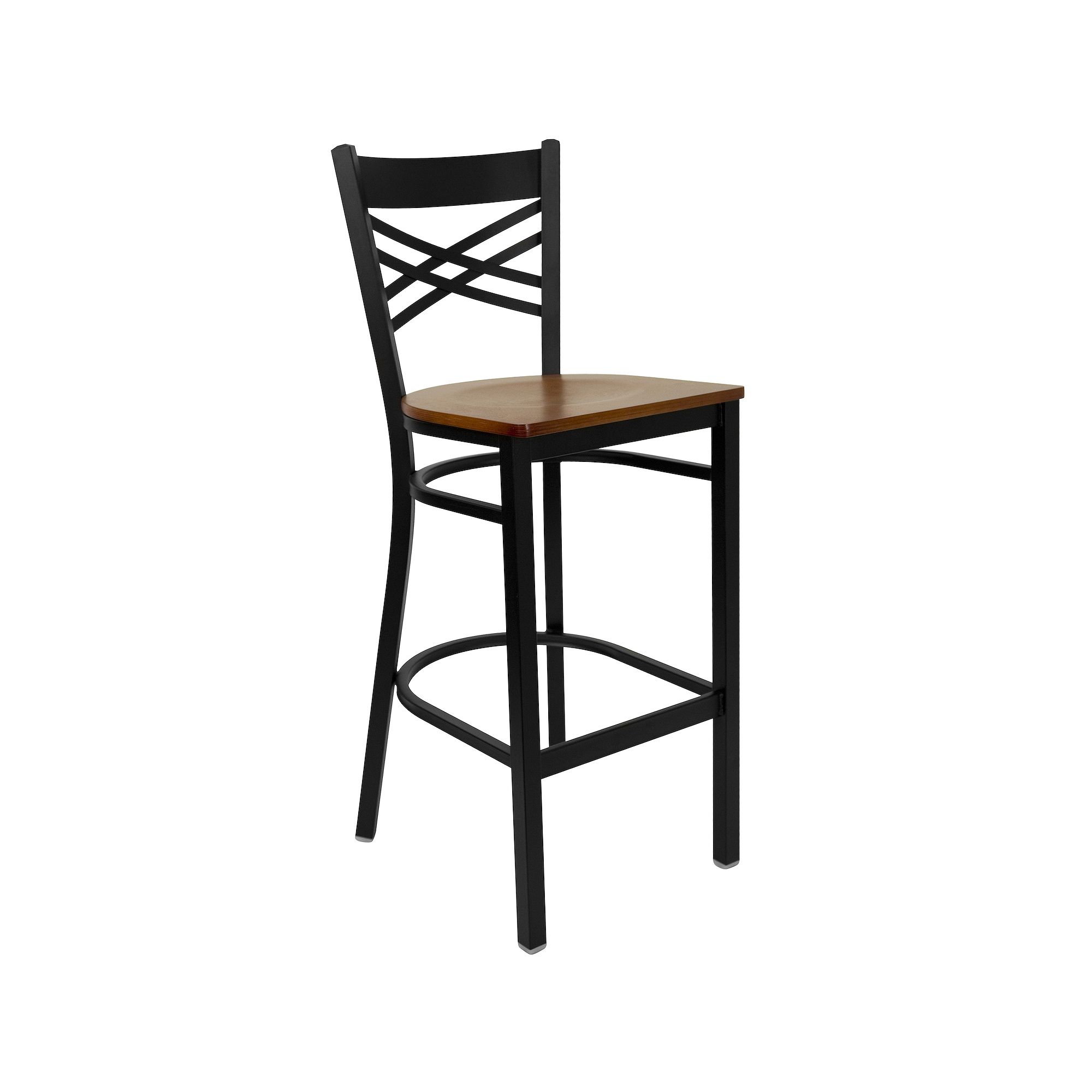 Flash Furniture Hercules Series Black X Back Metal Restaurant Barstool,