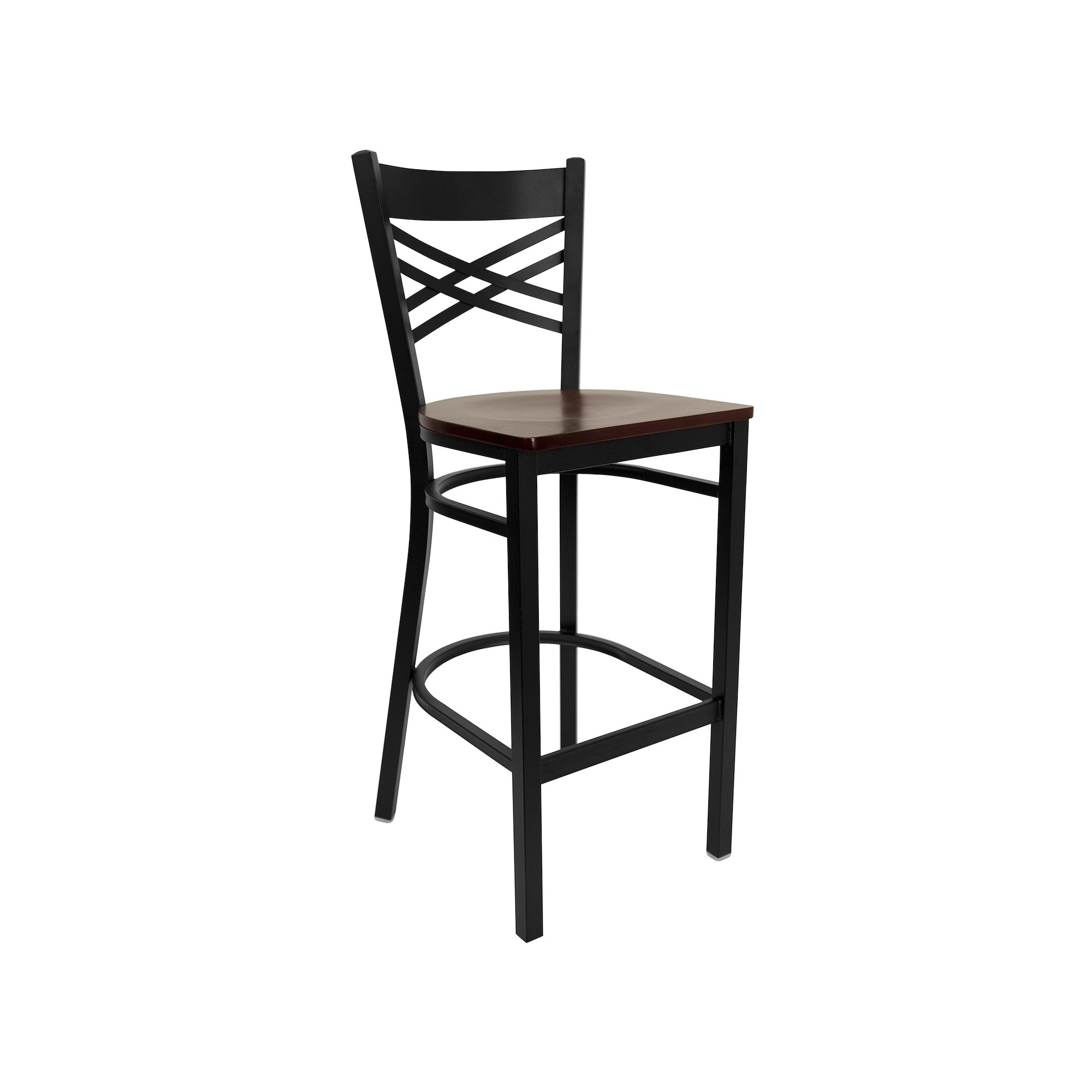 Flash Furniture Hercules Series Black X Back Metal Restaurant Barstool,