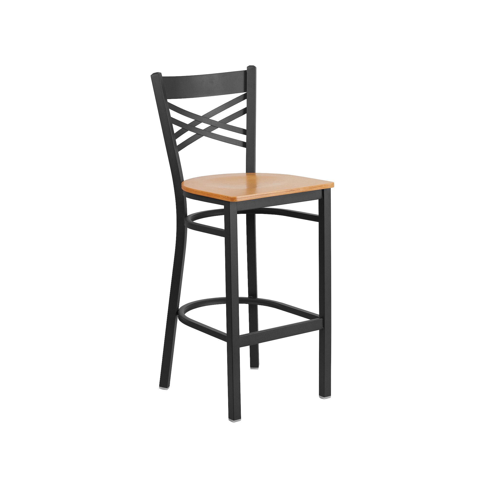 Flash Furniture Hercules Series Black X Back Metal Restaurant Barstool,