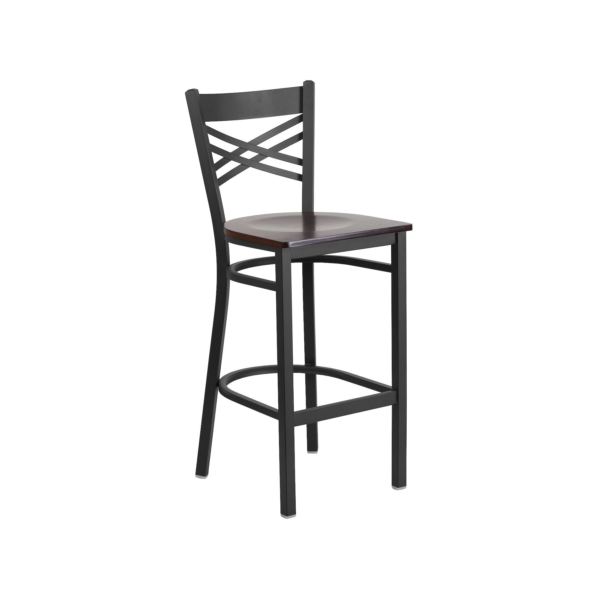 Flash Furniture Hercules Series Black X Back Metal Restaurant Barstool,