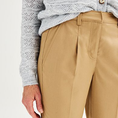 Women's Croft & Barrow® Pleated Tapered Pants With Comfort Waist