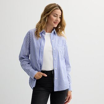 Petite Sonoma Goods For Life® Oversized Boyfriend Shirt