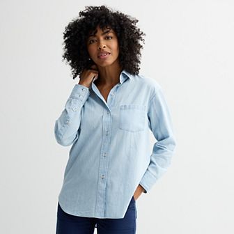 Petite Sonoma Goods For Life® Oversized Boyfriend Shirt