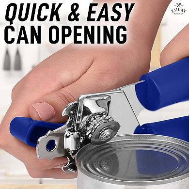 Zulay Kitchen Can Opener Handheld - Durable Manual Can Opener Smooth Edge Cut Stainless Steel Blades