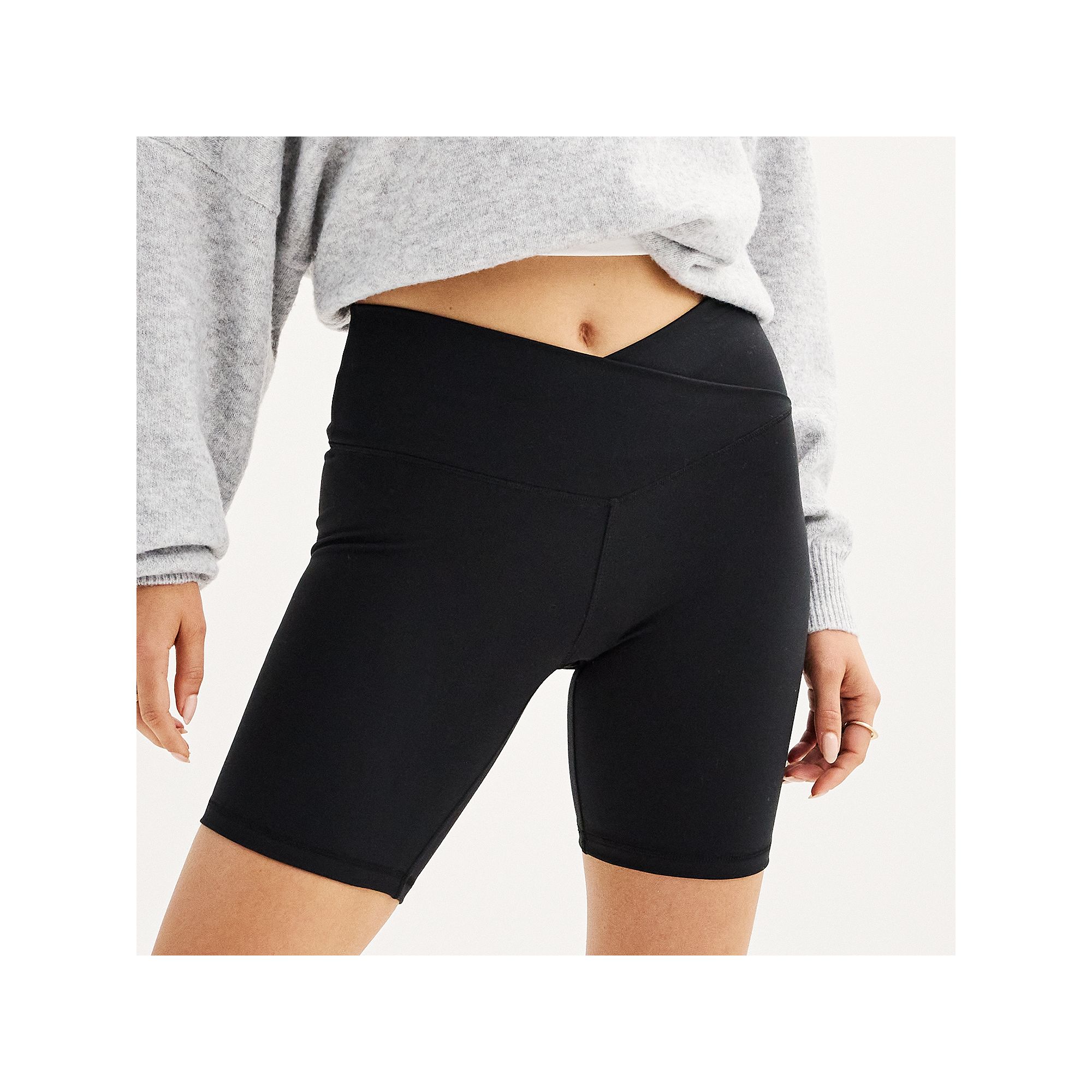 Juniors SO® Sporty Crossover Bike Shorts, Girls, Size: XS, Black Crossov