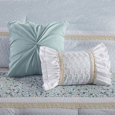 Madison Park Evian 5-Piece Seersucker Comforter Set with Throw Pillows