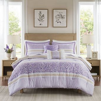 Madison Park Evian 5 pc Seersucker Comforter Set with Throw Pillows