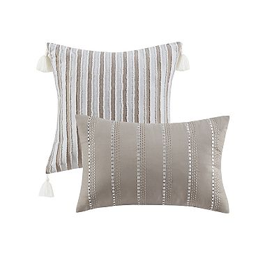 Madison Park Bryn 5-Piece Clipped Jacquard Comforter Set with Throw Pillows
