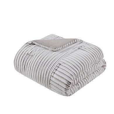 Madison Park Bryn 5-Piece Clipped Jacquard Comforter Set with Throw Pillows
