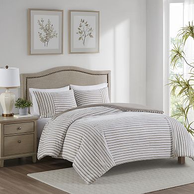 Madison Park Bryn 3-Piece Clipped Jacquard Duvet Cover Set