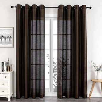 GoodGram Montauk Accents 2 Pack Ultra Luxurious Faux Silk Sheer Grommet Top Curtain Panels
