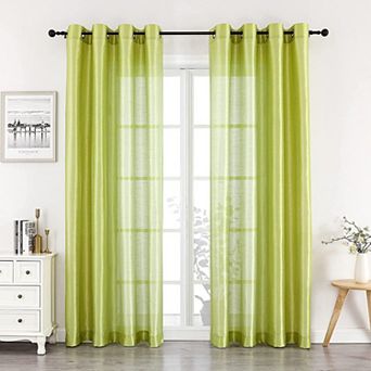 Kate Aurora Home Living 2 pc Lightweight Basic Sheer Grommet Top Curtain Panels