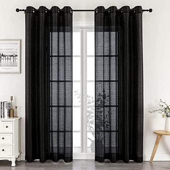 Kate Aurora Home Living 2 pc Lightweight Basic Sheer Grommet Top Curtain Panels