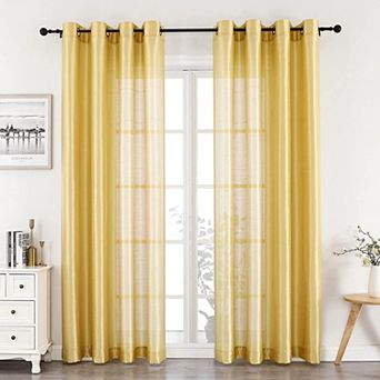 Kate Aurora Home Living 2 pc Lightweight Basic Sheer Grommet Top Curtain Panels