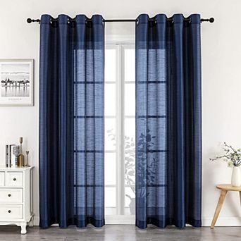 Kate Aurora Home Living 2 pc Lightweight Basic Sheer Grommet Top Curtain Panels