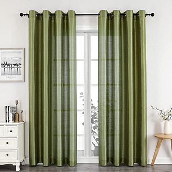 Kate Aurora Home Living 2 pc Lightweight Basic Sheer Grommet Top Curtain Panels