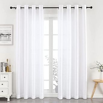Kate Aurora Home Living 2 pc Lightweight Basic Sheer Grommet Top Curtain Panels