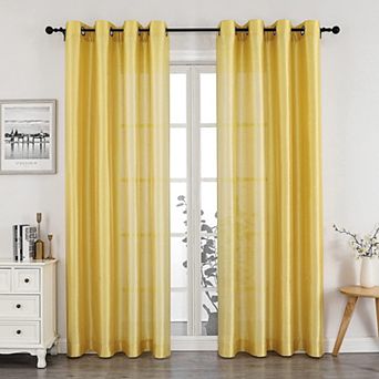 Kate Aurora Home Living 2 pc Lightweight Basic Sheer Grommet Top Curtain Panels