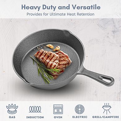 Heavy Duty Pre-Seasoned Cast Iron Frying Pans