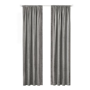 Kate Aurora Lux Living 2 Pack Chenille Rod Pocket Window Curtain Panels