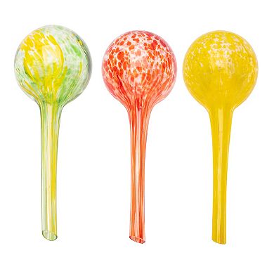 Three Pack Self-Watering Plant Mini Aqua Globes, Blue-Green