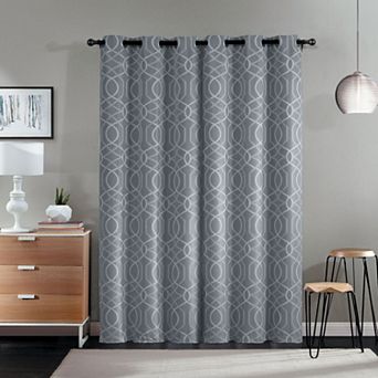 Kate Aurora Modern Living 2 Pack Aries Geometric Light Reducing Grommet Curtains