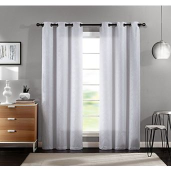 Kate Aurora Modern Living 2 Pack Aries Geometric Light Reducing Grommet Curtains