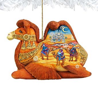 Camel Three Kings Nativity Wooden Holiday Ornament by G. DeBrekht - Nativity Holiday Decor