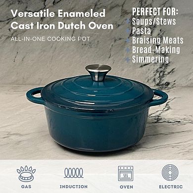 Premium Enameled Cast Iron Dutch Oven