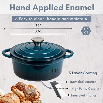 Premium Enameled Cast Iron Dutch Oven