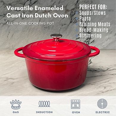 Premium Enameled Cast Iron Dutch Oven