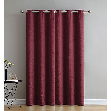 Kate Aurora Chic Living 2 Pack Floral Leaves Embossed Room Darkening Grommet Top Curtain Panels