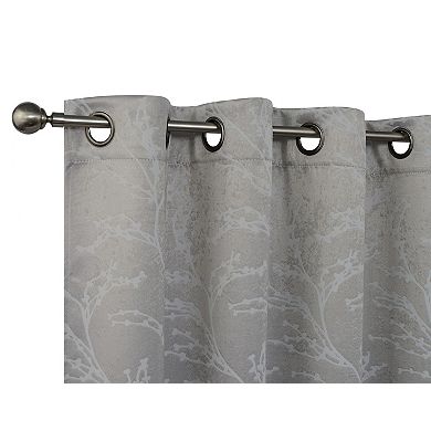Kate Aurora 2 Pack Arbor Room Darkening Floral Grommet Top Window Curtain Panels