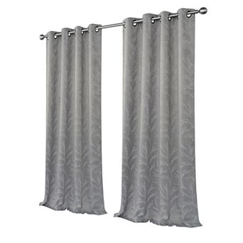 Kate Aurora 2 Pack Arbor Room Darkening Floral Grommet Top Window Curtain Panels