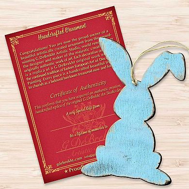 Blue Bunny Wood Ornament G. DeBrekht - Designocracy