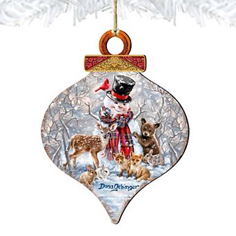 Forest Friends Wooden Christmas Ornament by Gelsinger - Christmas Santa Snowman Decor