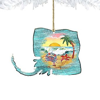 Stingray Wooden Holiday Ornament by G. DeBrekht - Coastal Holiday Decor