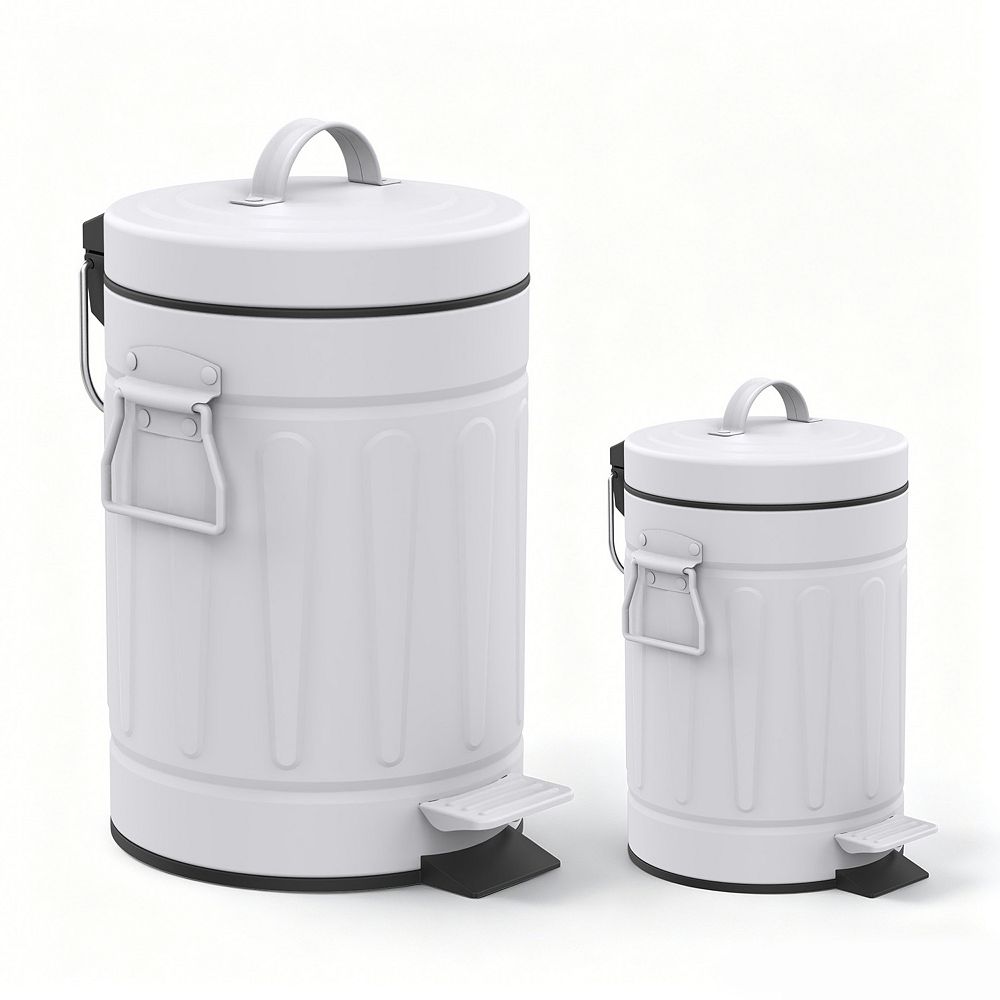 3.2 Gal./12-Liter and 0.8 Gal./3 Liter Old Time Style Round White Metal ...