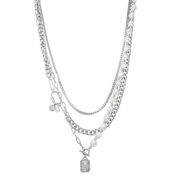 Simply Vera Vera Wang Silver Tone Simulated Pearl Multi-Strand Arrow ...