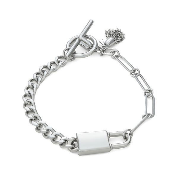 Simply Vera Vera Wang Silver Tone Padlock Toggle Bracelet