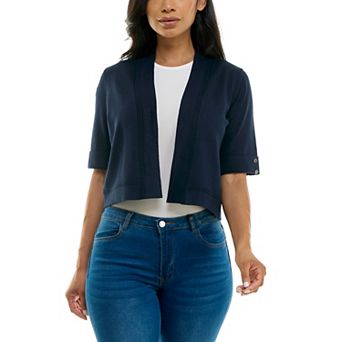 Women's Nina Leonard Rolled Elbow Sleeve Bolero Top