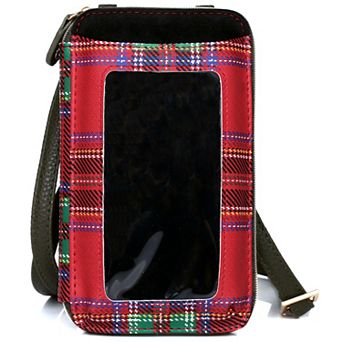 Julia Buxton Christmas Tartan Printed Faux Leather Everywhere Wallet
