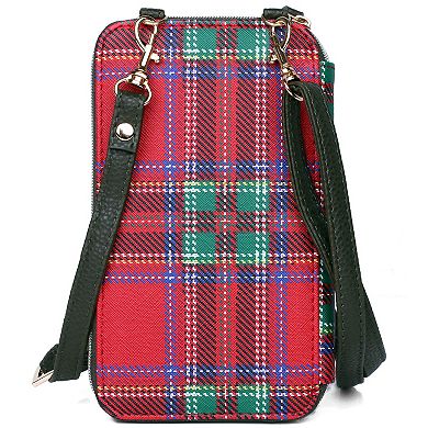 Julia Buxton Christmas Tartan Printed Faux Leather Everywhere Wallet